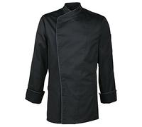 GREIFF Größe M Gastro Moda Herren Cuisine Premium Kochjacke mit Paspelierung Regular Fit Schwarz Modell 5577