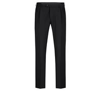 GREIFF Herren-Hose Bundfalte RF Premium Regular Fit, elastischer Bund, Bundfalte mit schmalem Beinverlauf, 2 Seitentaschen, 2 Gesäßtaschen, Vorderhosenfutter, Fußweite, Farbe: Schwarz, Größe 50