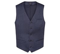 GREIFF Herren Jerseyweste Meliert Casual Regular Fit, 5-Knopf, 2 Leistentaschen, 1 Brustleistentasche, Farbe: Glencheck Blau, Größe: 48