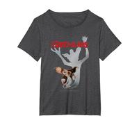 Gremlins Gizmo Shadow T-Shirt, Damen Große Größen, Anthrazit Meliert, 4X