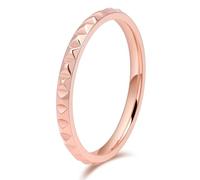 Grewod 2mm Damen Edelstahl Ring Rosegold Geometrisch Gr.57 (18.1), Hochzeitsringe Eheringe Verlobungsring Trauringe Schmuck