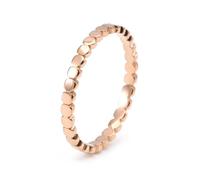 Grewod 2mm Damen Edelstahl Ring Rosegold Zart Rund Punkt Gr.49 (15.6), Eheringe und Verlobungsring Trauringe Schmuck