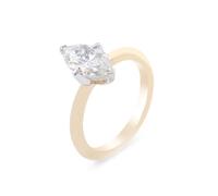 Grewod 585 Echtgold Ringe Damen Einfach Solitär Diamant mit 4 Krallen 5.5x10mm Marquise Eheringe Verlobung Größe 62 (19.7)