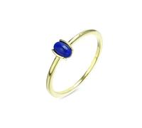 Grewod 585 Gold Ring Damen Einfach Oval Lapislazuli Ring Schmuck Schlicht Verlobungsring Eheringe Größe 53 (16.9)