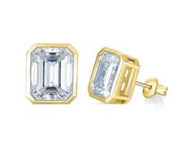 Grewod 925 Silber Ohrringe Damen Einfach 7ct Rechteck Moissanite Ohrstecker Elegant Schmuck Hochzeit