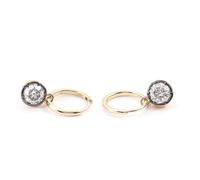 Grewod Gold Ohrringe Damen 585 Echt Hängend Anhänger mit 1ct Rund Moissanite Creolen Echtgold Ohrschmuck