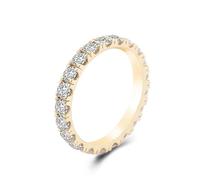 Grewod Gold Ring 585 Damen Ewigkeit Moissanite Ringe für Verlobung Echtgold Schmuck Größe 62 (19.7)