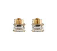 Grewod Goldohrringe Damen Echtgold 585 Einfach 5x7mm Quadratisch Moissanite Ohrstecker Schmuck Hochzeit