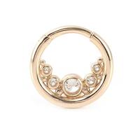 Grewod Goldohrringe Damen Echtgold 585 Elegant Kreis mit Rund Moissanite Creolen Echtgold Ohrschmuck