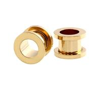 Grewod Ohr Piercings, Edelstahl Gold Creolen Ohr Tunnel Damen Herren Flesh Tunnel Ohr Plug Ohr Expander Schmuck 24MM, 2 Stk