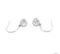 Grewod Ohrhänger Damen Weißgold 585 14 Karat Einfach Rund Moissanite 1ct Ohrringe Hochzeit Schmuck