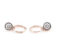 Grewod Ohrringe Nickelfrei Damen Creolen 14K Rosegold 585 Hängend Anhänger mit 1ct Rund Moissanite Ohrringe