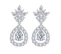 Grewod Ohrringe Silber 925 Damen Elegant 5x7mm Tropfen Moissanite Ohrstecker Ohrschmuck Piercing