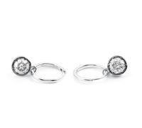 Grewod Ohrringe Weissgold 585 Damen Hängend Anhänger mit 1ct Rund Moissanite Creolen Hochzeit Schmuck
