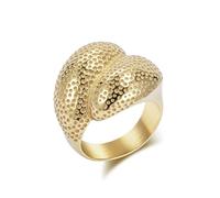 Grewod Ring Frauen, Edelstahl 25mm Gold Vintage Massiver Breit Ring Verlobungsring Schmuck Größe 62 (19.7)