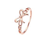 Grewod Ring für Damen Rotgold 18K Schleife Eheringe Ringe Verlobung Hochzeit Schmuck Größe 57 (18.1)