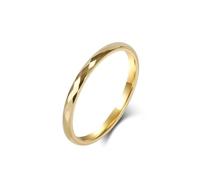 Grewod Ring Verlobung, Herren Wolfram 2mm Gold Raute Trauringe Eheringe Schlicht Schmuck Größe 65 (20.7)