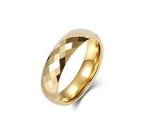 Grewod Ringe Schmuck, Herren Wolfram 6mm Gold Raute Eheringe Verlobung Schlicht Größe 65 (20.7)