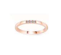 Grewod Schmuck Damen Ringe 14K Rotgold 585 Einfach 3 Rund Moissanite Ringe Verlobungsring Größe 62 (19.7)