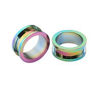 Grewod Tunnel Frauen, Edelstahl Bunt Creolen Ohr Tunnel Herren Flesh Tunnel Ohr Plug Ohr Expander Piercing Schmuck 22MM, 2 Stk