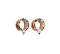 Grewod Tunnel Frauen, Edelstahl Rosegold Rund mit Vintage Blume Ohr Tunnel Flesh Tunnel Ohr Plug Ohr Expander Piercing Schmuck 12MM, 2 Stück