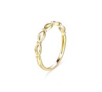 Grewod Verlobung Ringe Damen 18K Gold Unendlich Hochzeit Ringe Echtgold Eheringe Schmuck Größe 62 (19.7)