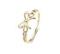 Grewod Verlobung Ringe Damen 9 Karat Gelbgold Schleife Ring Hochzeit Echtgold Schmuck Größe 65 (20.7)