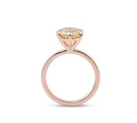 Grewod Verlobungsring Damen 14 Karat Rosegold 585 Solitärring mit 6 Krallen und 3ct Rund Moissanite Mode Ring Größe 63 (20.1)