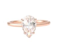 Grewod Verlobungsring Schlicht Damen 14K Rotgold 585 Tropfen Diamant Ringe Hochzeit Schmuck Größe 66 (21.0)