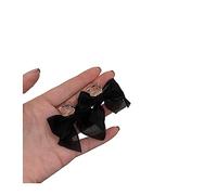 GRFIT Mode-Ohrring 2023 Mode Schmuck Koreanische Süße Schwarz Weiß Bowknot Frauen Ohrringe Süße Stoff Spitze Bogen Mode Tropfen Ohrringe Schmuck Damenohrringe (Color : Schwarz)