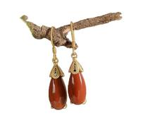 GRGFG Damen Fallen Hängend Ohrringe,925 Silber Ohrhänger Mit Künstlicher Korallen-Chili-Anhänger, Massive Silberohrringe Persönlichkeit Tropfen Tropfen Ohrringe Silberschmuck Geschenke Für Ihre Frau