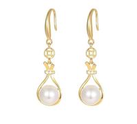 GRGFG Damen Fallen Ohrringe, Hängende Goldene Creolen Mit Wassertropfen Zirkonia Anhänger, S925 Silber Baumeln Ohrringe, Eleganter Silberschmuck Für Frauen