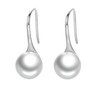 GRGFG Ohrhänger Silber 925Nachahmung Perlen Ohrringe Hängen Tropfen Ohrring, S925 Silber Ohrringe Tropfen Baumeln Elegante Ohrringe Orient Schmuck Geschenke Für Ihre Frauen Mädchen,Weiß
