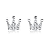GRGFG Ohrstecker Silber 925,Zirkonia 925 Sterling Silber Ohrstecker,Klassische Mode Niedliche Krone Ohrringe Elegante Silber Ohrstecker Schmuck Geschenke Für Damen Mädchen Mama Tochter