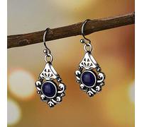GRGFG Tropfen Ohrringe Für Frauen,Vintage 925 Silber Lapis Dangle Ohrringe Hypoallergen Lightweight Drop Anhänger Schmuck Ohrringe Für Frauen Mädchen Party Hochzeit