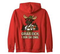 Griaß Eich i Bin der Emil ich Liebe Melk Elch Trachtenlook Kapuzenjacke