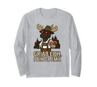 Griaß Eich i Bin der Emil ich Liebe Melk Elch Trachtenlook Langarmshirt