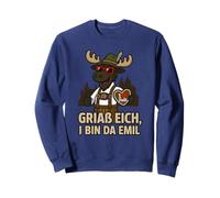 Griaß Eich i Bin der Emil ich Liebe Melk Elch Trachtenlook Sweatshirt