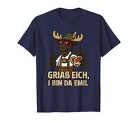Griaß Eich i Bin der Emil ich Liebe Melk Elch Trachtenlook T-Shirt