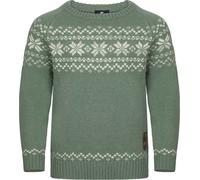Gridarmor Kids' Snøkrystall Round Neck Ullgenser Green/white 146/152