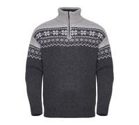 Gridarmor Men's Snøkrystall Half Zip Ullgenser Dark Grey/Light Grey/White Dk. Grey/Lt. Grey/White XL