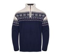 Gridarmor Men's Snøkrystall Half Zip Ullgenser Dark Navy/White/Red S