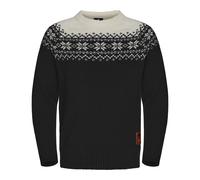Gridarmor Men's Snøkrystall Round Neck Ullgenser Black/White L