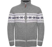 Gridarmor Men's Snøstjerne Full Zip Ullgenser Mid Grey Melange M