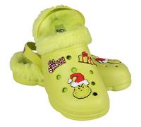 Grinch Grüne Kinderclogs, ISOLIERTE, WEIHNACHTS-Gartenclogs mit Fell für Kinder (Grinch, Standard, EU Schuhgrößensystem, Jugendliche, Numerisch (von/bis), M, 33, 34)