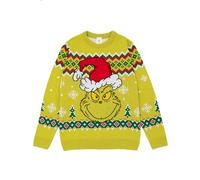 Grinch Herren Grüner Weihnachtspullover aus Strick | Festlicher Feiertagspullover - warm, lustig & kuschelig | Ikonische Themenkleidung für Weihnachtsfeiern | Ideal für Grinch-Fans und Festliche