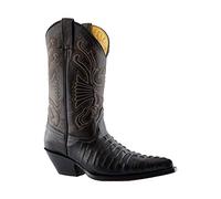 Grinder Herren Carolina Croc Leder Braun Western Cowboy Tanzstiefel 43