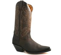 Grinders Mens Buffalo Brown Leather Cowboy Western Tall Pointed Boots-UK 9 (EU 43)