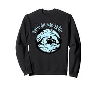 Grinsekatze Alice We're All Mad Here Wonderland Sweatshirt, Unisex für Erwachsene, Schwarz, XL