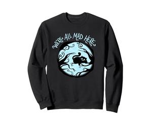 Grinsekatze Alice We're All Mad Here Wonderland Sweatshirt, Unisex für Erwachsene, Schwarz, XL